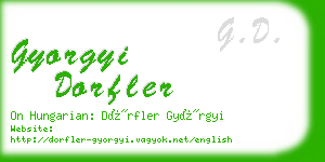 gyorgyi dorfler business card